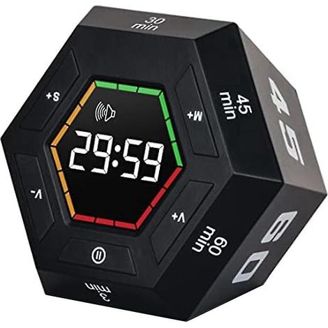 Pomodoro-Timer, Produktivitätstimer, intelligenter Timer mit voreingestelltem Countdown von 3, 5, 15, 30, 45 und 60 Minuten, M-Timer