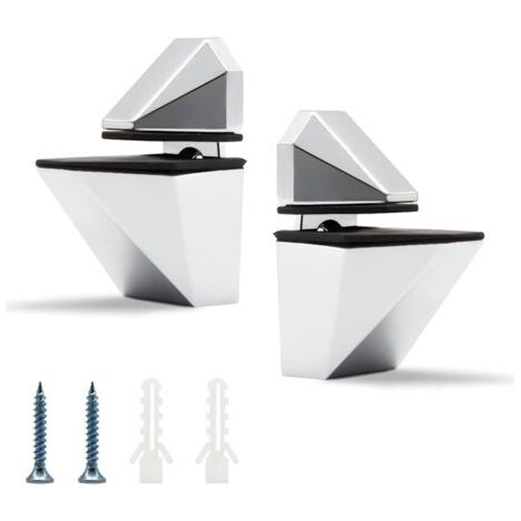 QORVA-Pinces à verre, 3 à 23 mm, argentées, pour miroir et support d'étagère. (1/5)