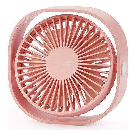 Mini ventilatore da scrivania USB (rosa), silenzioso e potente, con 3 velocità e rotazione a 360°. Ideale per rinfrescarsi durante il sonno, il lavoro, ecc. (1/5)