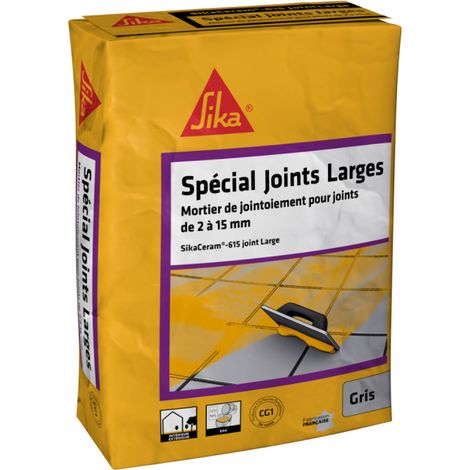 Mortier joints carrelage intérieur et extérieur SIKA SikaCeram-615 Joint Large - Gris - 25kg (1/2)
