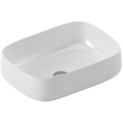 Lavabo Cognac Quadro appoggio cm. 56x41 senza foro in ceramica (1/5)