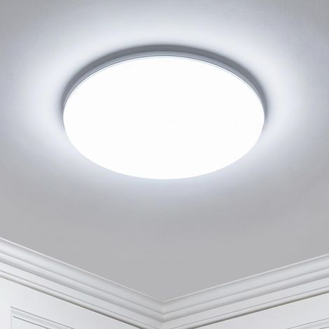 LED Ceiling Light, IP54 Waterproof Bathroom Light, 18W 6000K Round White, 2200LM Modern Ceiling Lamp for Living Room, Bedroom, Kitchen, Balcony, Ø23cm (1/5)