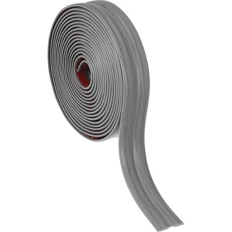Protection d'angle mural 2 cm x 3 mètres, protection de bordure auto-adhésive pour mur flexible moulure de finition prédécoupée pour plafond plan de travail, grain de bois gris (1/5)