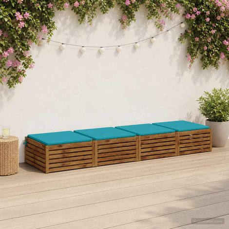 vidaXL 4-Piece Seat Cushions SOEST 4 pcs 100% Polyester Turquoise (1/5)