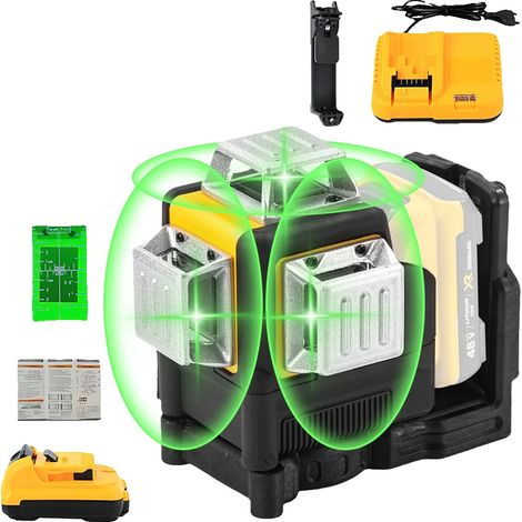 Nivel láser autonivelante, haz verde, 12 líneas (1/2)