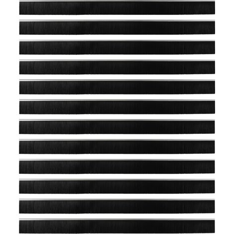 Spazzole per porte autoadesive 12 pcs Argento 100 cm vidaXL
