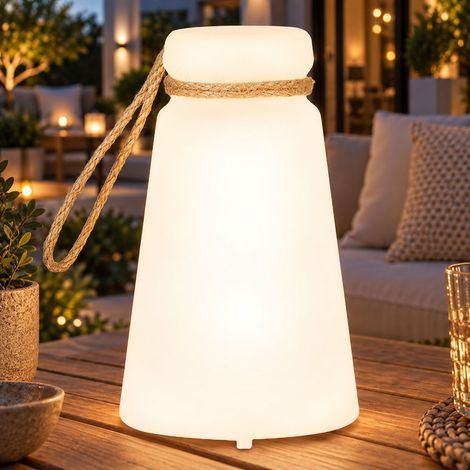 Lampe de table LED, intensité réglable, changement de couleur, télécommande, blanche, H 20 cm (1/5)