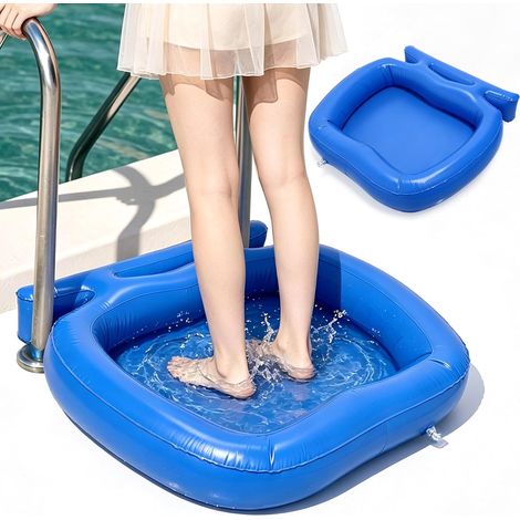 Pediluve Piscine,Bassin Pédiluve pour Piscine,Rince Pied Piscine Gonflable,pour Échelle d'entrée de Piscine, Camping, Plage (1/5)