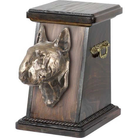 Bull Terrier, Bull Terrier I - une urne funéraire pour chien, une urne élégante ornée d'une statuette, une urne commémorative avec un buste de chien par Art-Dog (1/3)