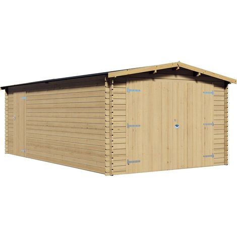 Garage en bois, ep 28mm, surface utile 17.42m², INT013