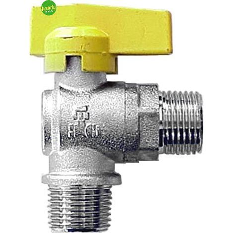 Rubinetto a sfera per caldaie gas con girello a squadra 3/4x3/4