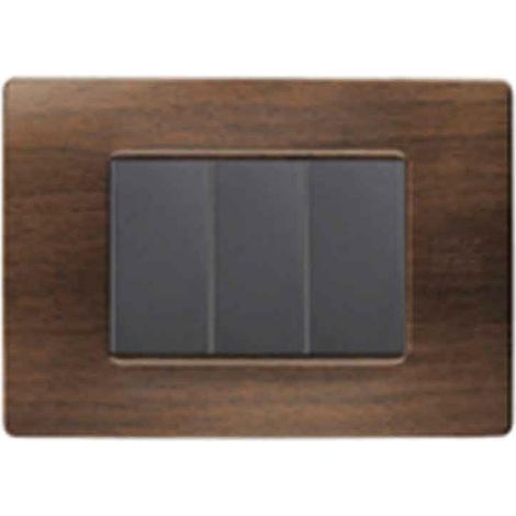 Simon urmet flexa placca tecnopolimero rovere 3 moduli 11803.rv
