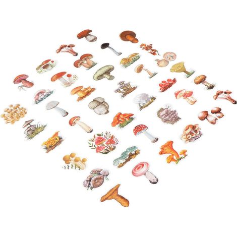 Autocollants Faciles à Retirer 200pcs Champignons Décoratifs en Pvc pour Personnaliser Carnet et Bagage pour Scrapbooking et Décoration (1/5)