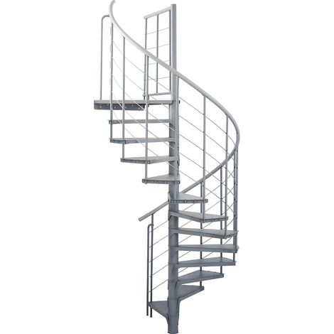 Minka Spindeltreppe Spino Smart 38 - 305,5cm Geschosshöhe Grau 160cm Durchmesser