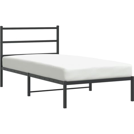 Maison Exclusive - Cadre de lit métal sans matelas avec tête de lit noir 100x200cm (1/5)