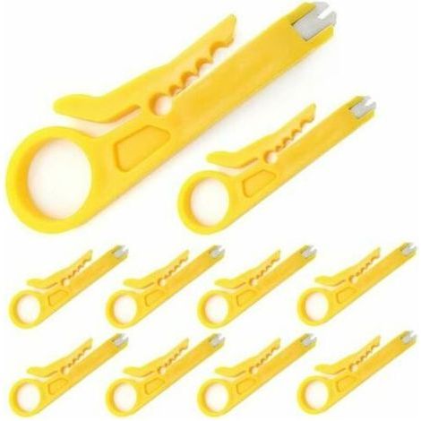 10 Pcs Mini Wire Stripper/Network Cable Crimping Tool/Network Wire Stripper/Brush Cutter for RJ45 Cat5/6 Network Cable, Data Telephone Cable, Computer UTP Cable (1/5)