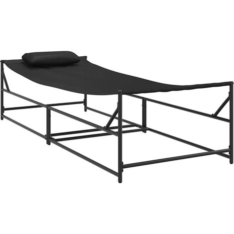 Maison Exclusive - Lettino da Giardino 2 pcs Nero Acciaio verniciato a polvere