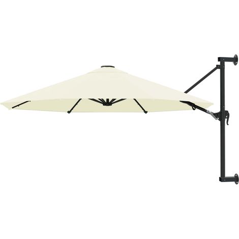 Sonnenschirm zur Wandmontage mit Metall-Mast 300 cm Sandweiß