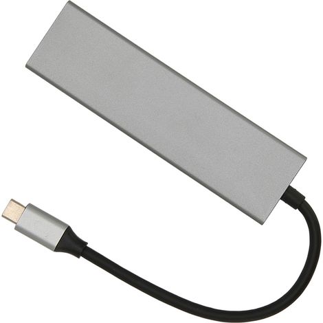 HUB USB-C 6-en-1 en Alliage d'Aluminium, Charge Rapide PD 100W, Sortie Vidéo 4K UHD, Compatible Moniteur/TV/Projecteur (1/5)