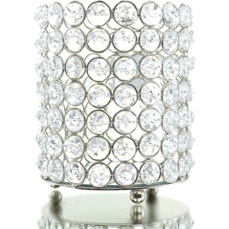 Riffelmacher Strass-Teelichhalter mit runden Kristallen Ø 11 cm - Aluminium (1/3)