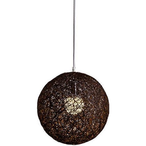 Lustre boule en bambou, rotin et jute, créativité individuelle, abat-jour sphérique en rotin en forme de nid (1/5)