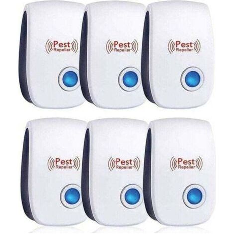 Repulsif Ultrasons, Ultrason Souris Lot de 6, Ultrason Souris et Rat Efficace Contre Souris,Rats,Mouches,Moustiques,Insectes Nuisibles,Araignées,Cafards, Sûr et Non Toxique (1/3)
