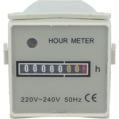 Compteur Horaire MéCanique HM2/UWZ48 AC 220-240V Compteur Horaire Mécanique pour L'industrie Domestique,minuteur avec Boucle Fixe adaptées (1/4)