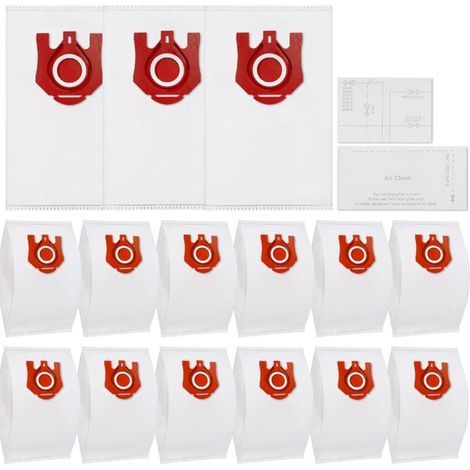 Packung mit 15 Staubsaugerbeuteln für Miele-Modelle: S400i-S456i, S2000-S2999, Classic C1, S600-S658, S5000-S5999 FJM-Serie (Rot) (1/5)