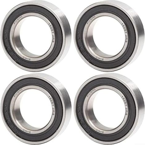 Roulements à billes 15 x 26 x 7 mm en acier chromé avec joint en caoutchouc, 4 rainures profondes pour moyeu de roue arrière de vélo, norme ISO (1/5)
