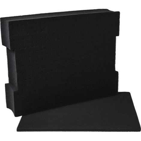 vhbw Insert en mousse avec plaque de fond compatible avec Bosch LS-BOXX 306 caisse à outils - mousse personnalisable, noir