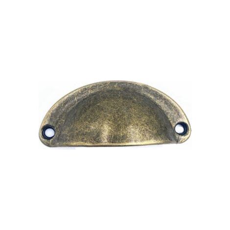 Lot de 10 poignées de tiroir de 81 mm, poignées d'armoire vintage pour commode, armoires, meubles de cuisine, décoration avec vis (bronze) (10, bronze antique) (1/5)