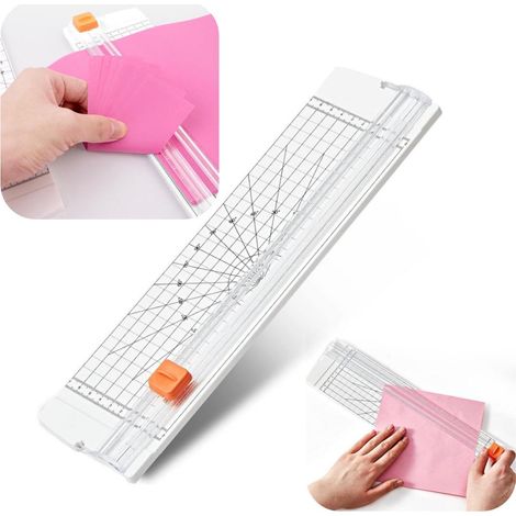 Coupe-papier – Coupe-photos – Coupe-cartes – Coupe-papier manuel – Accessoire de loisirs créatifs – Coupe double sens – Avec échelle de mesure – Pour papier kraft, photos, cartes, papier (36,5 x 9,5 c (1/5)