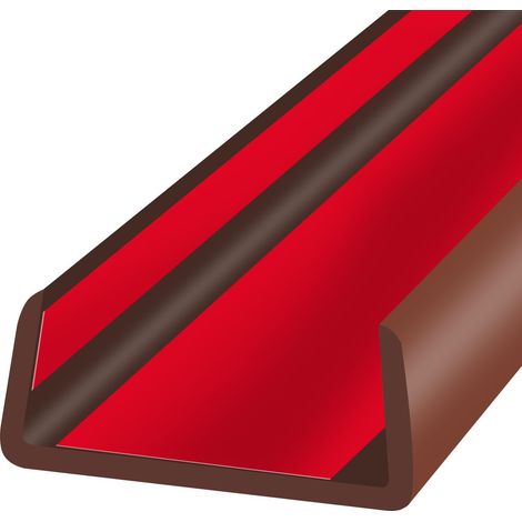 Bordure de Bord en Caoutchouc, Bande autocollante Flexible en Forme de U, 63 mm Protection de Bord pour Bois, Meubles, Longueur 6 m, Marron (1/5)
