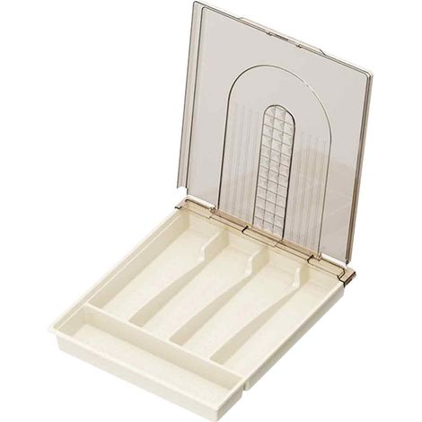 Weihnachts-Ausverkauf: Besteckkasten mit Deckel, Aufbewahrungsbox für Tischtabletts, unterteiltes grünes Design (1/5)