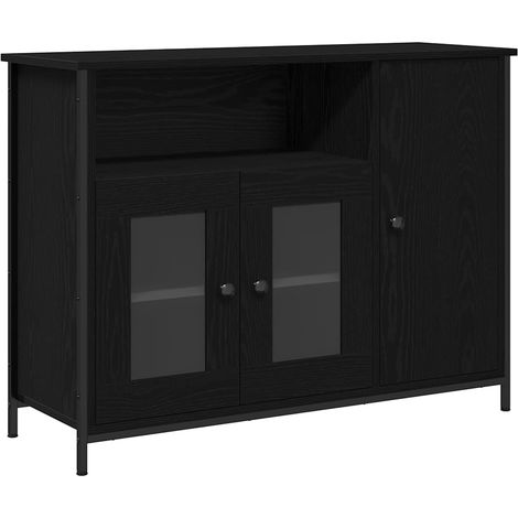 Maison Exclusive - Credenza Rovere Nero 100 x 35 x 75 cm