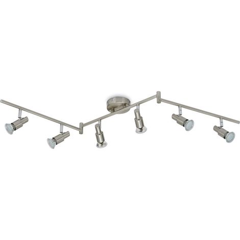 Faretto LED per soffitto orientabile e inclinabile 6xGU10 18W nichel opaco Briloner