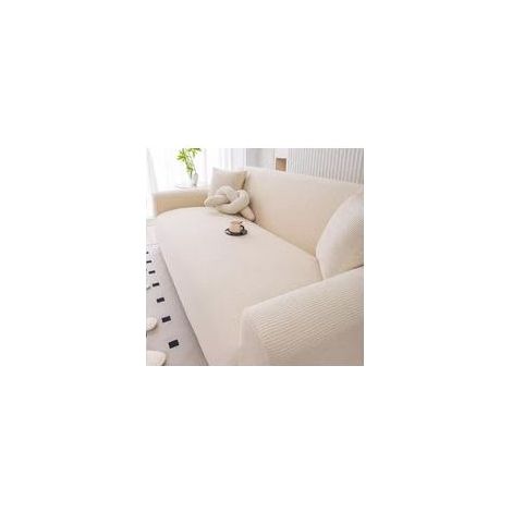 Housses Extensibles Jacquard Housse de Protection élastique à l'épreuve des Animaux Toutes Les Saisons antidérapant Moderne Couvre-lit canapé(Beige,3 places/190-220cm) (1/5)