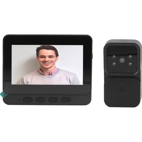 Sonnette vidéo sans fil 4,3 pouces, connexion stable, interphone bidirectionnel pour la maison intérieure (1/5)