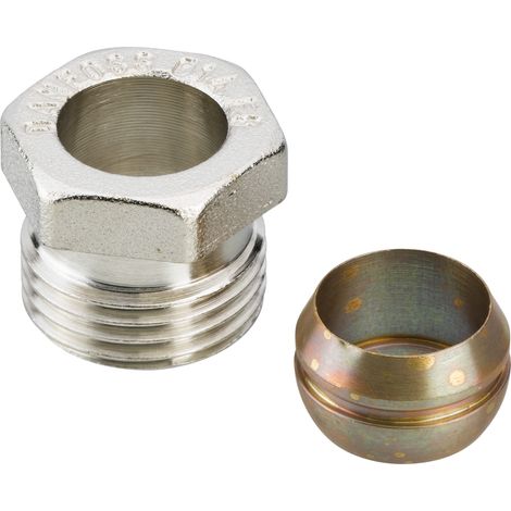 Raccord à compression CUIVRE 10/12 DN15 - Mâle 1/2"(15/21) pour corps de vanne Danfoss