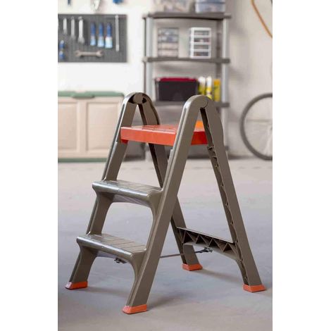 Escabeau 3 marches 130 kg – Pieds antidérapants – Charge verticale 260 kg – Dimensions L 70 x l 47 x H 78 cm – Usage intérieur et extérieur – Bama (1/4)