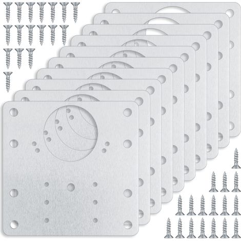 Lot de 10 plaques de réparation pour charnières de placard, kit de réparation de charnières en acier inoxydable