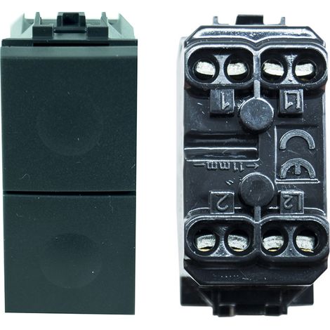 Modulo interruttore doppio pulsante compatibile living nero C1105
