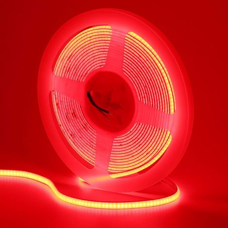 12V 5mm Large Rouge COB Ruban LED 400LEDs/M 5M IP20 Non étanche (1/5)