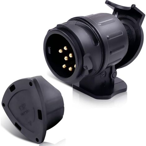 RHG Adaptateur Prise Remorque 13 vers 7 Broches, Adaptateur 13 Broches 7 Broches, Adaptateur Prise Remorque - pour Voiture, remorque, attelage, Caravane
