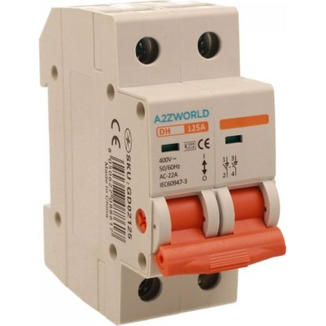 Interruttore Sezionatore Modulare 2P 2M 125A AC 400V IP20 IEC60947-3 DH