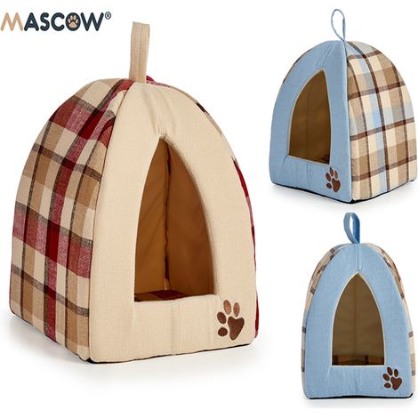 CAMA IGLU MASCOTAS CUADROS 33x33x45CM SURTIDO