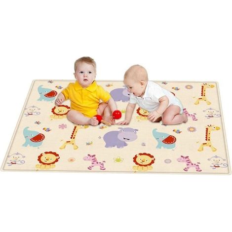 Grand tapis jeu bébé animaux du monde – Pliable, mousse – Antidérapant – Éveil, confort (1/4)