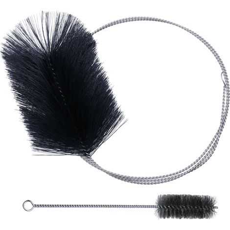 2 Pièces Kit Ramonage Poele Pellet Inoxydable Hérisson Ramonage Kit Nettoyage Gaine Souple Gaine Vmc Souple Brosses de Ramonage pour Nettoyage de (1/4)