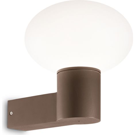 Applique Da Parete Contemporaneo Clio Alluminio Coffee 1 Luce E27 42W Ip44