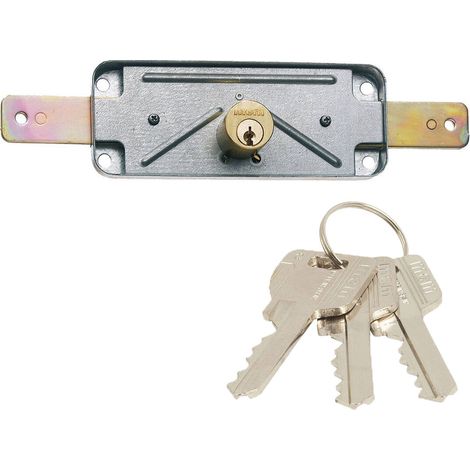 Serratura a incasso per porte metalliche con doppio cilindro e 3 chiavi. 1511av Mcm